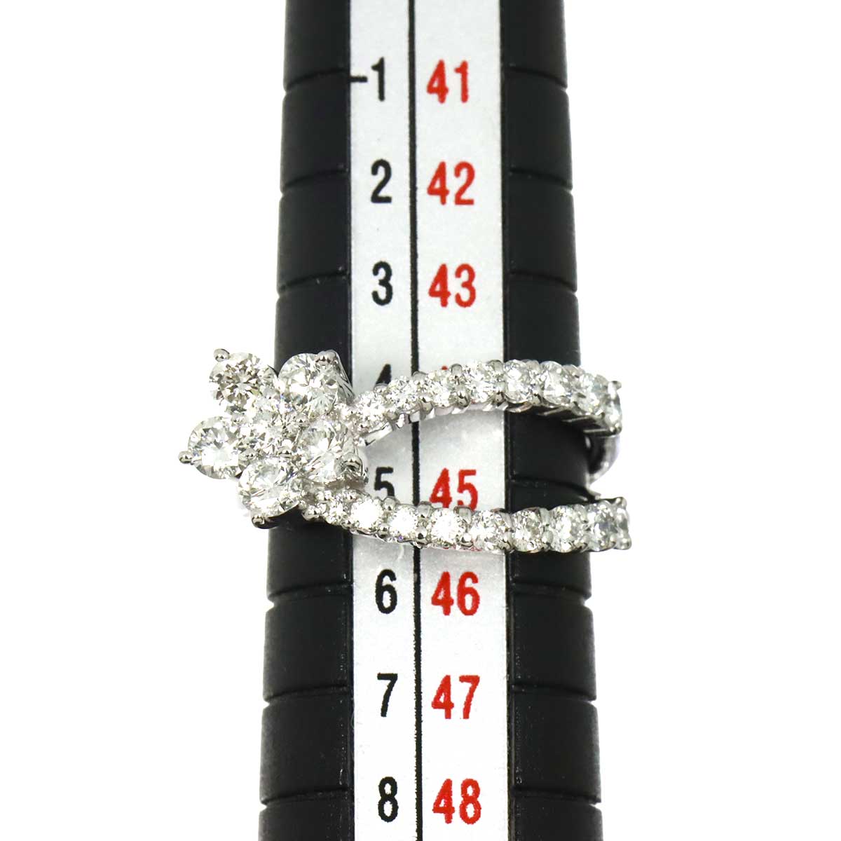Diamond 0.90ct Ring 18K WG 750 Size3.25(US)