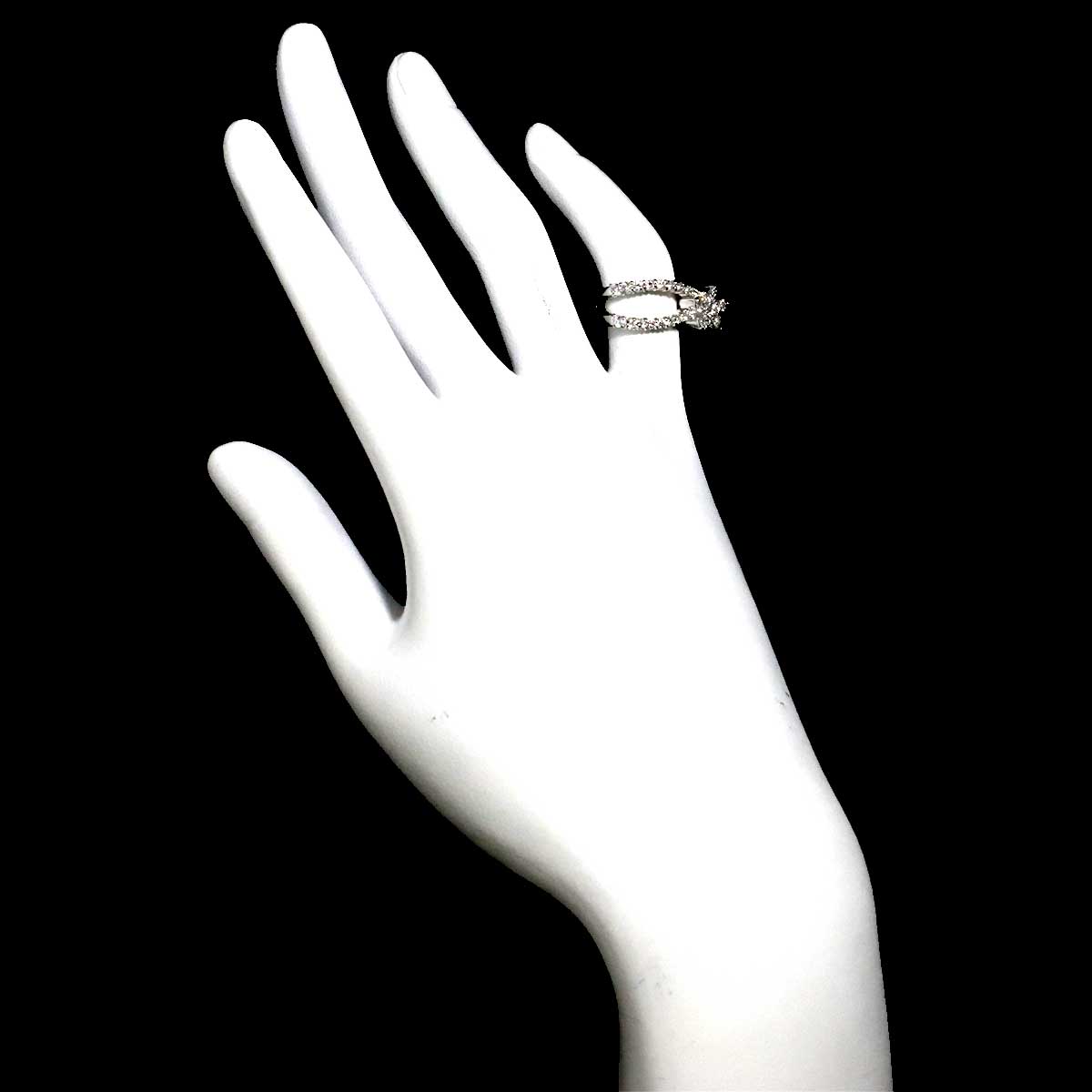 Diamond 0.90ct Ring 18K WG 750 Size3.25(US)