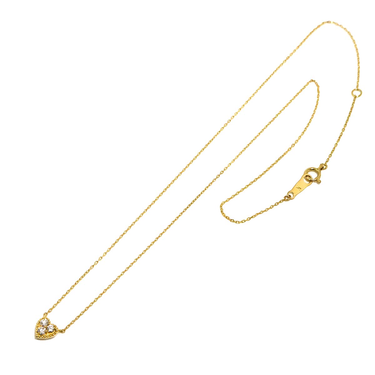 Diamond 0.12ct Heart Necklace 18K Yellow Gold 750