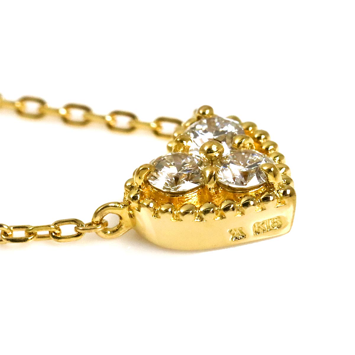 Diamond 0.12ct Heart Necklace 18K Yellow Gold 750