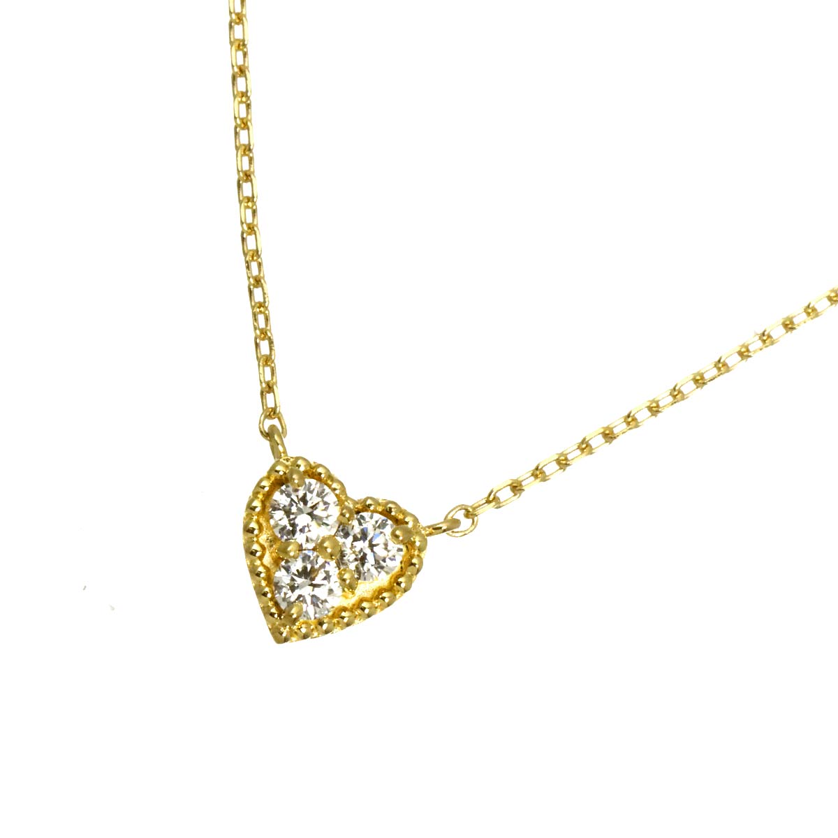 Diamond 0.12ct Heart Necklace 18K Yellow Gold 750