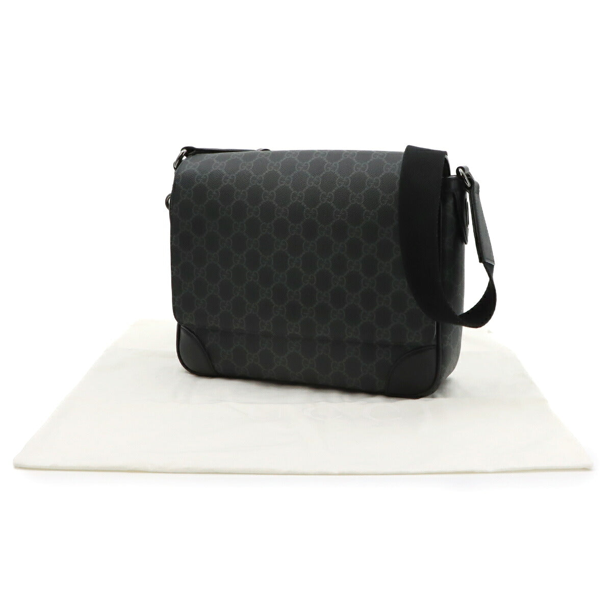 GG Emblem Crossbody Bag Leather Black 821154 Purse