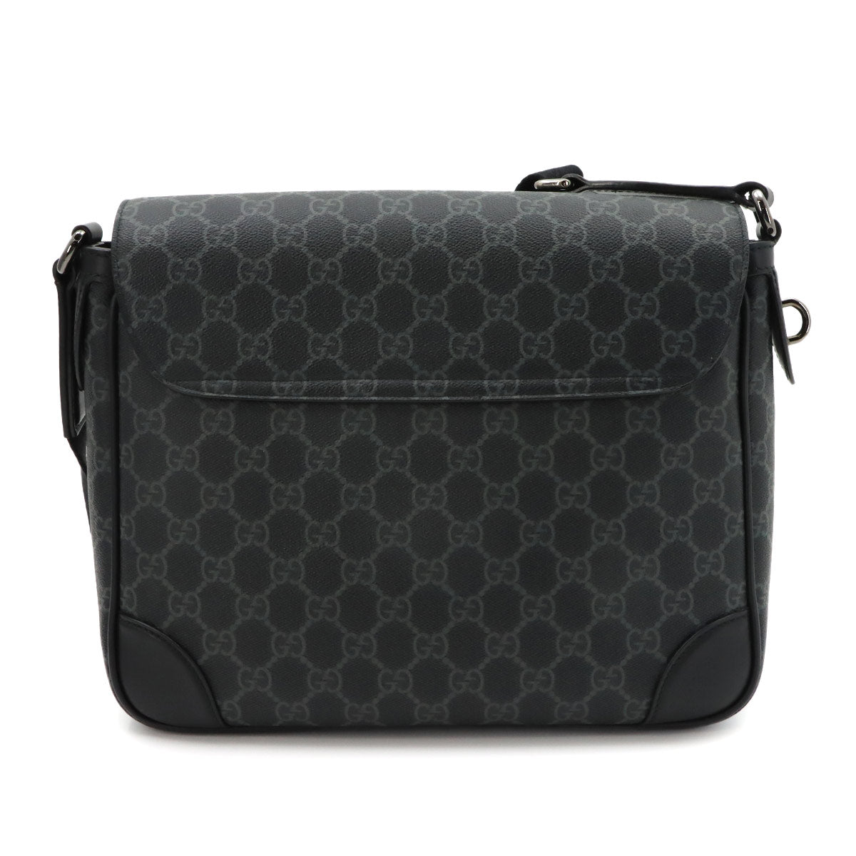 GG Emblem Crossbody Bag Leather Black 821154 Purse