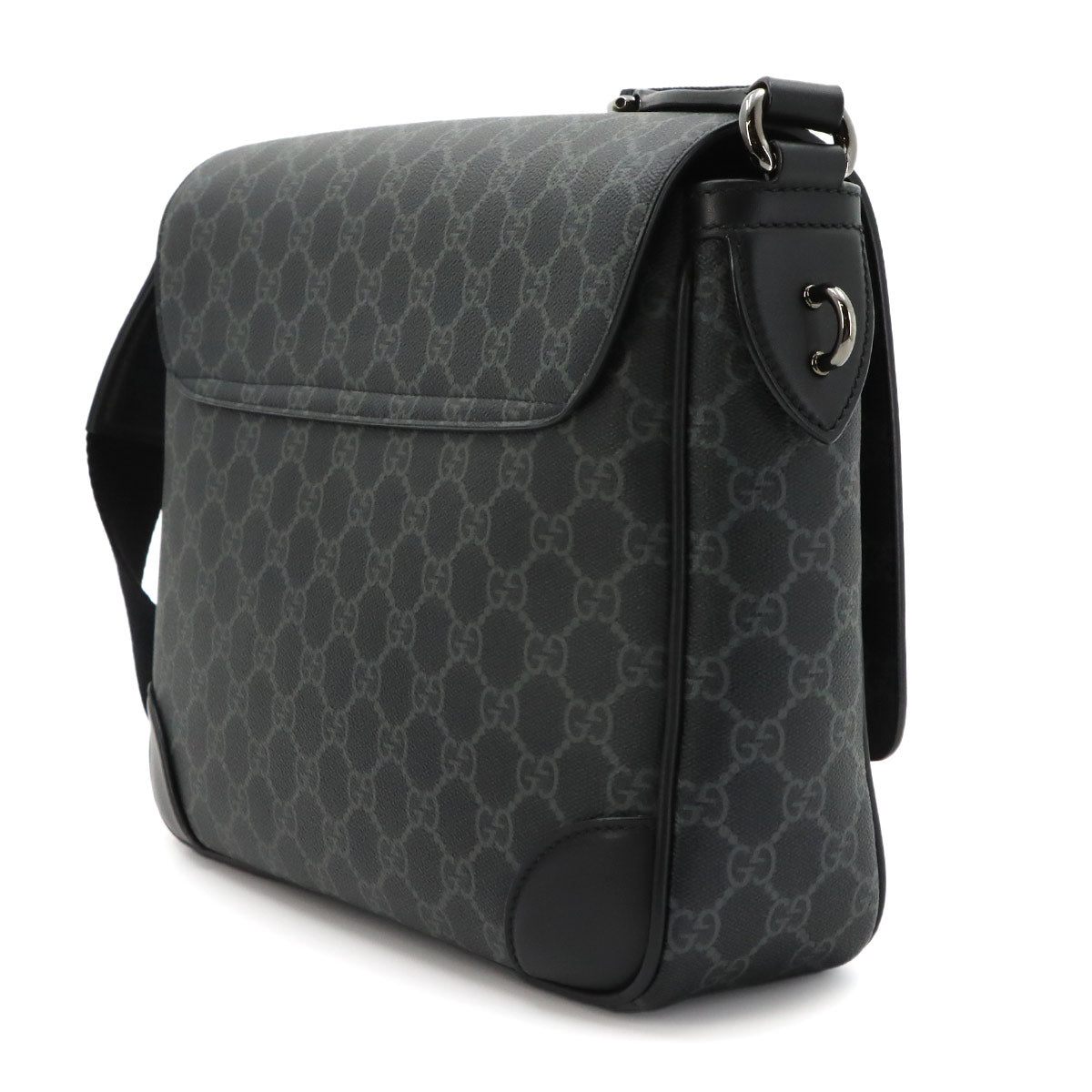 GG Emblem Crossbody Bag Leather Black 821154 Purse
