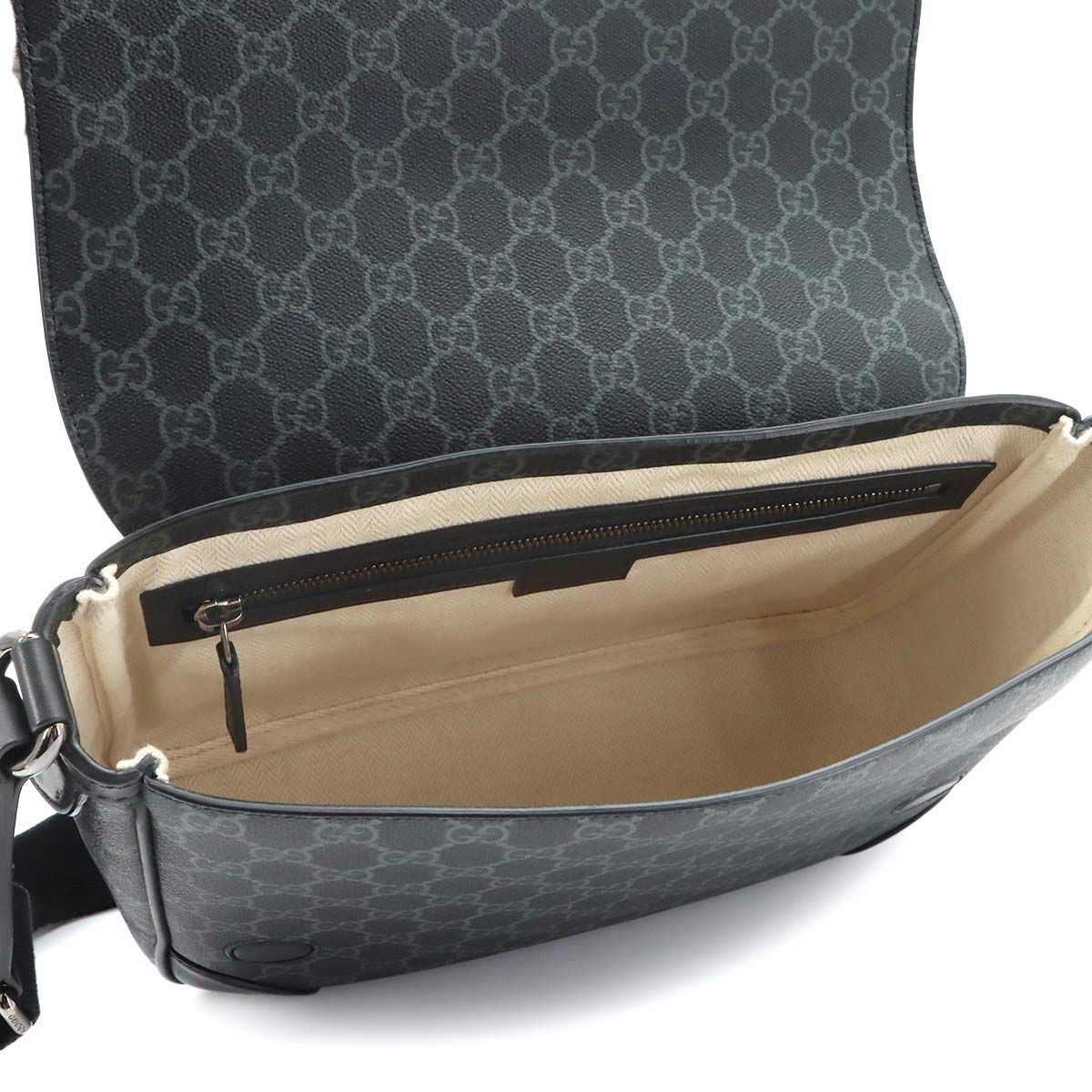 GG Emblem Crossbody Bag Leather Black 821154 Purse