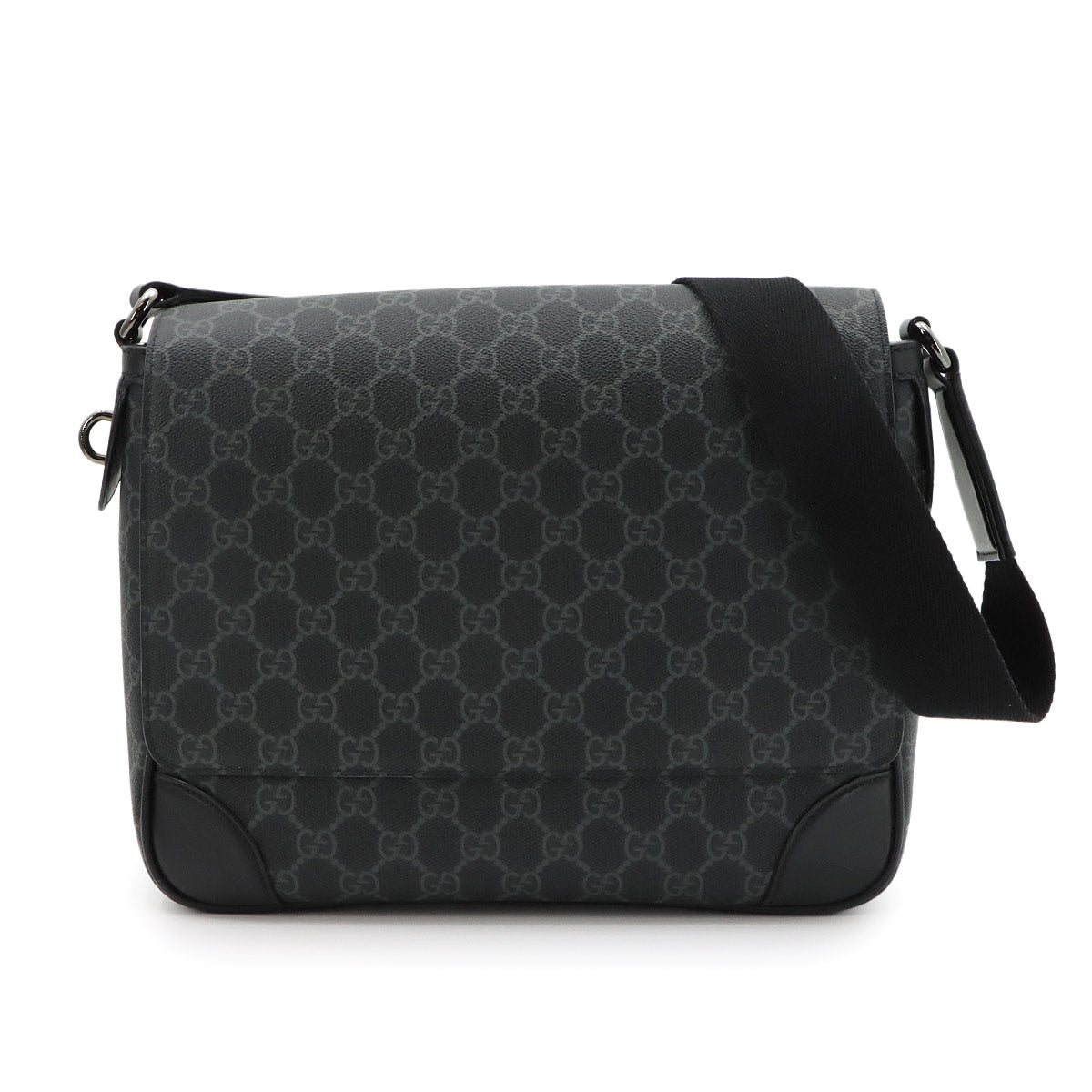 GG Emblem Crossbody Bag Leather Black 821154 Purse