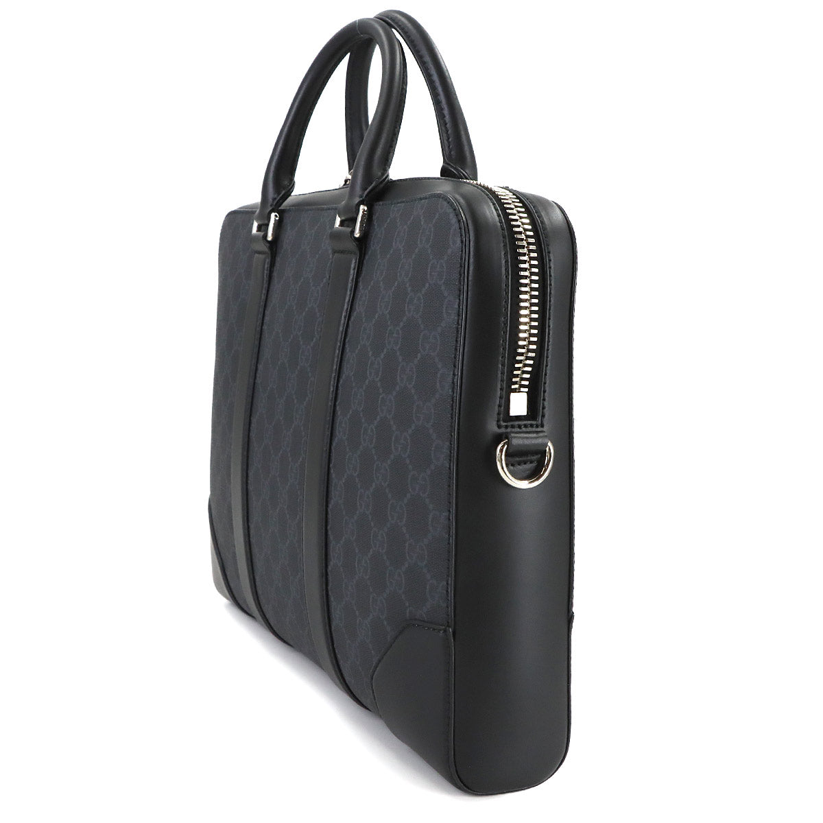 GG Supreme Briefcase 2way Business Shoulder Bag Black Gray 474135