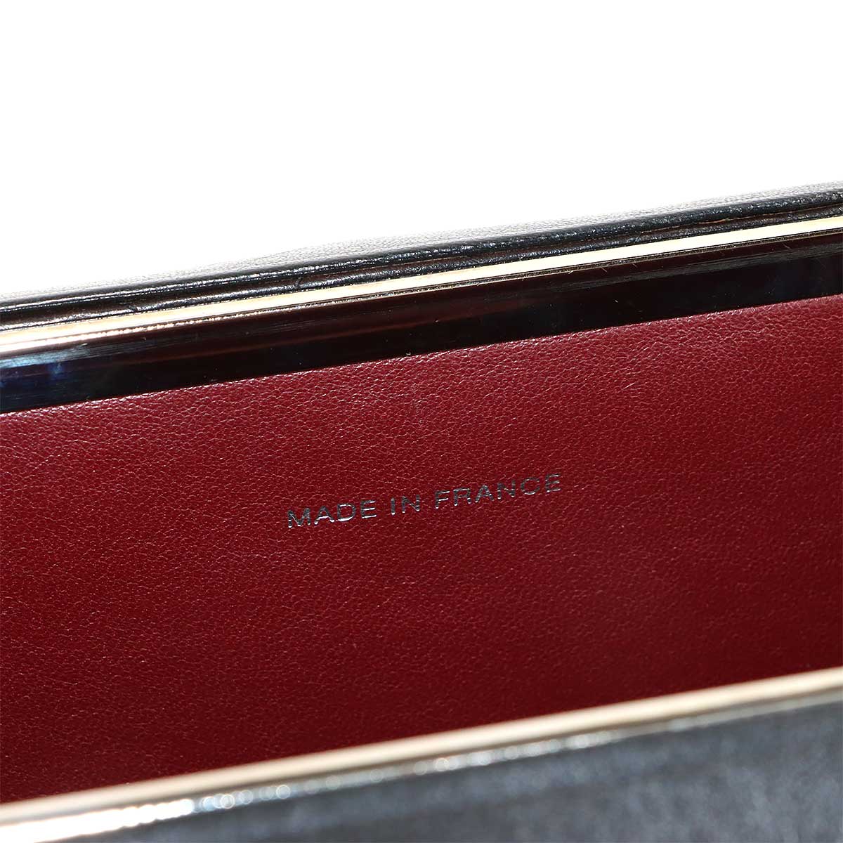 Matelasse Vanity Hand Bag Leather Black Purse
