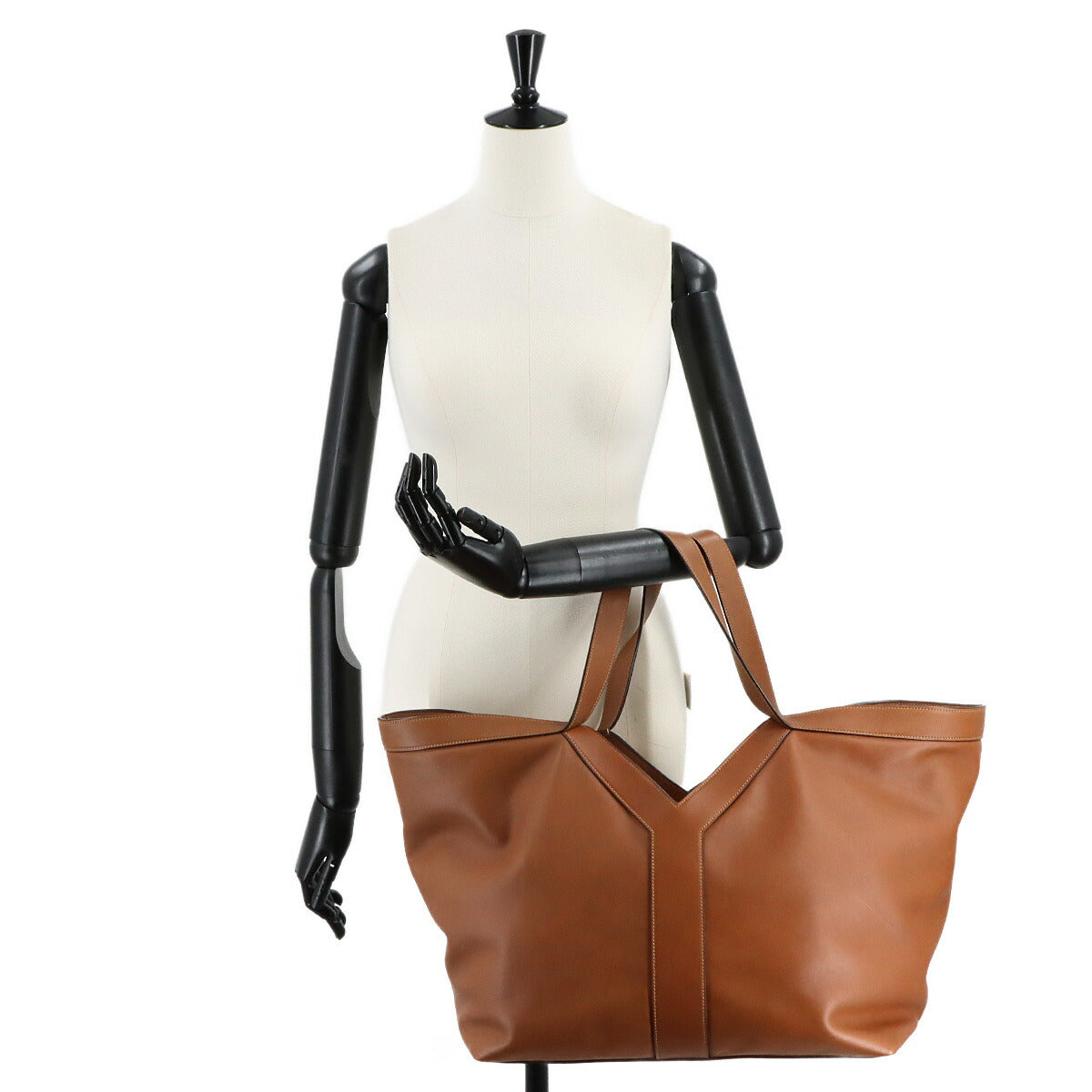 Y Tote Bag Leather Brown 817602 Purse