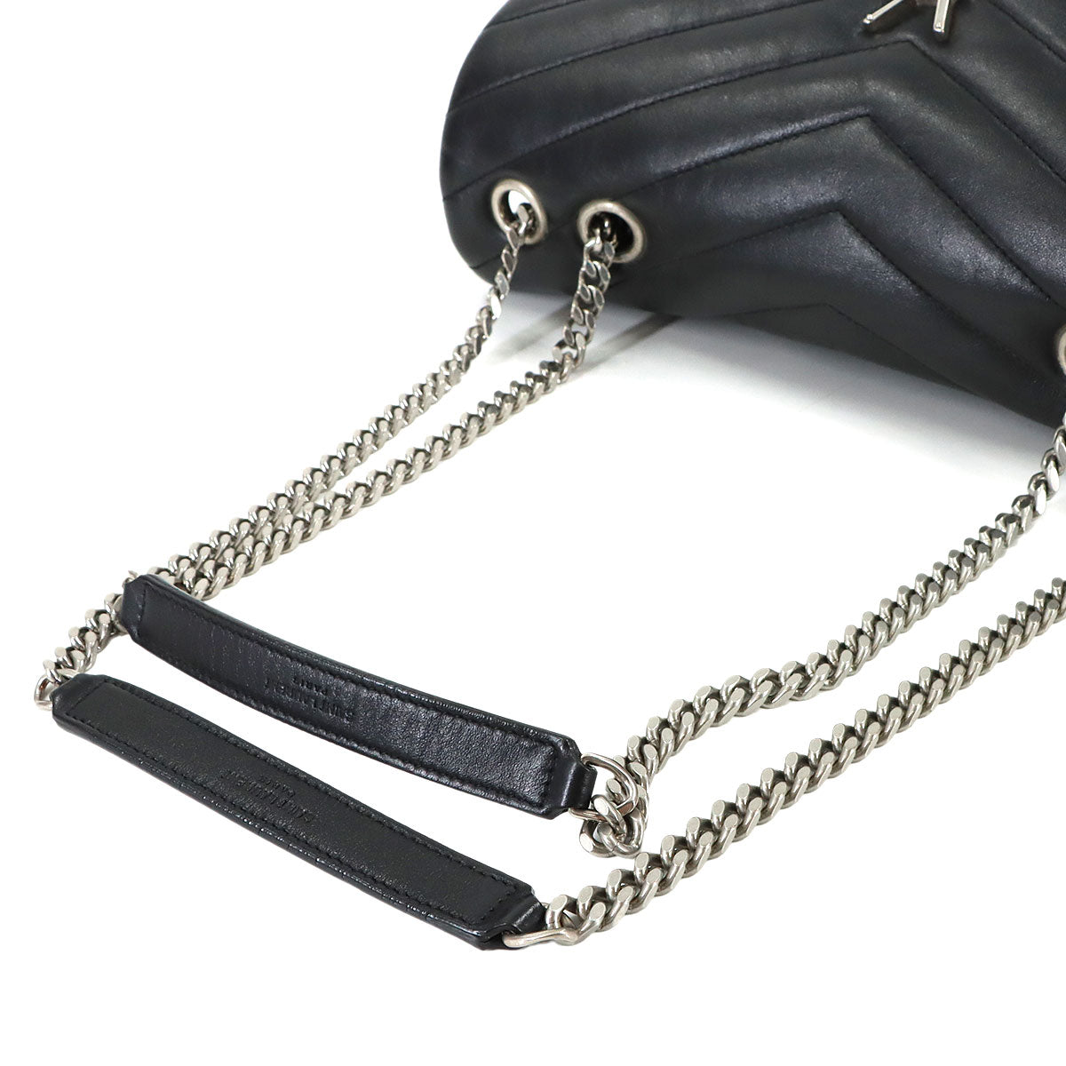 Loulou Chain Shoulder Bag Leather Black 487216