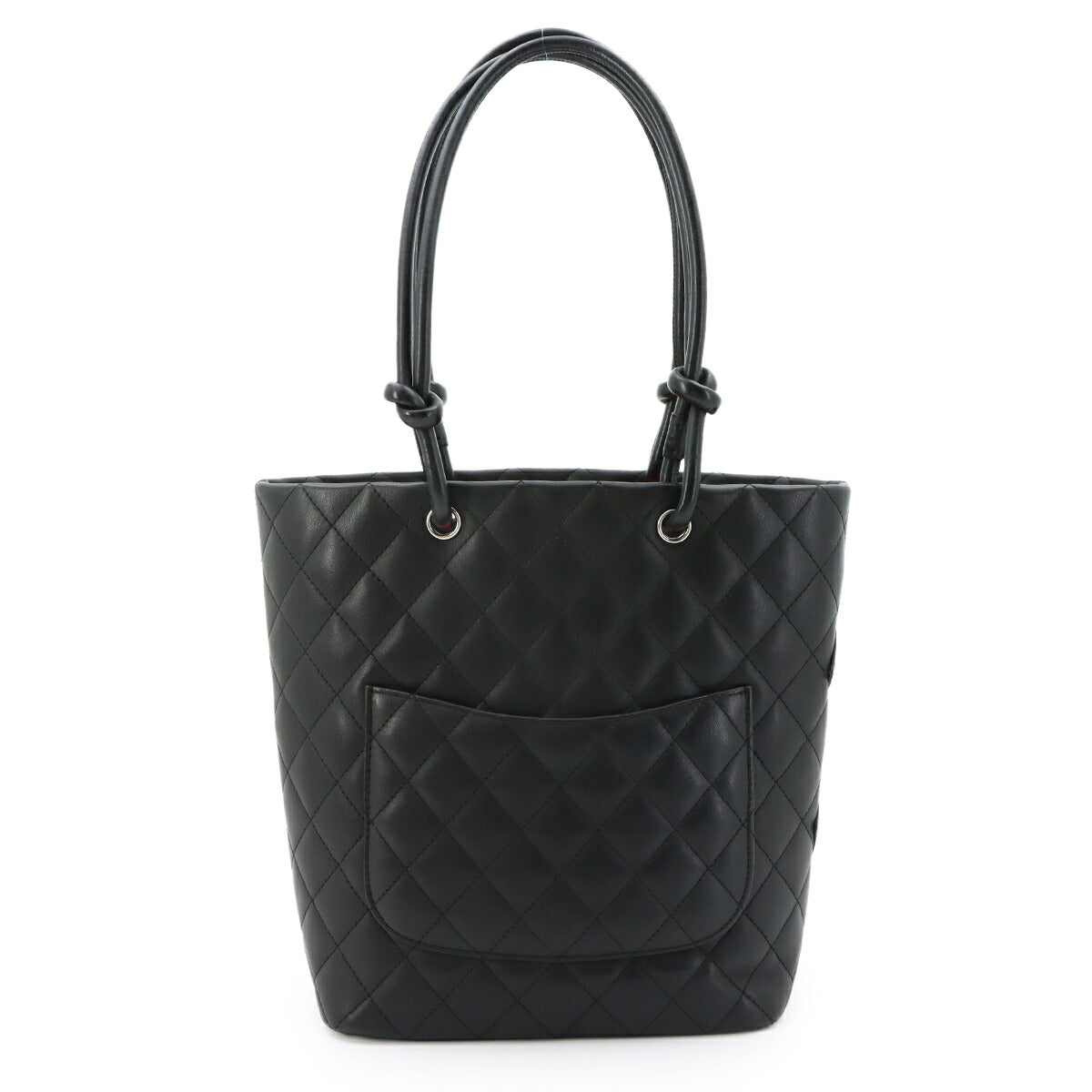 Cambon Line Medium Tote Bag Leather Enamel Black A25167 Purse