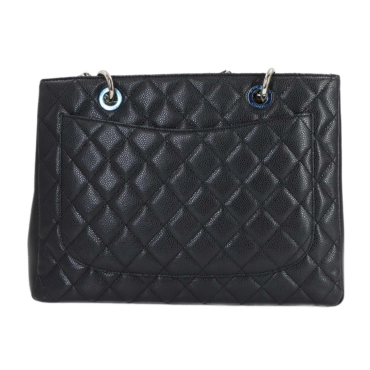 Matelasse Grand Shopping Tote Bag Leather Black GST A50995