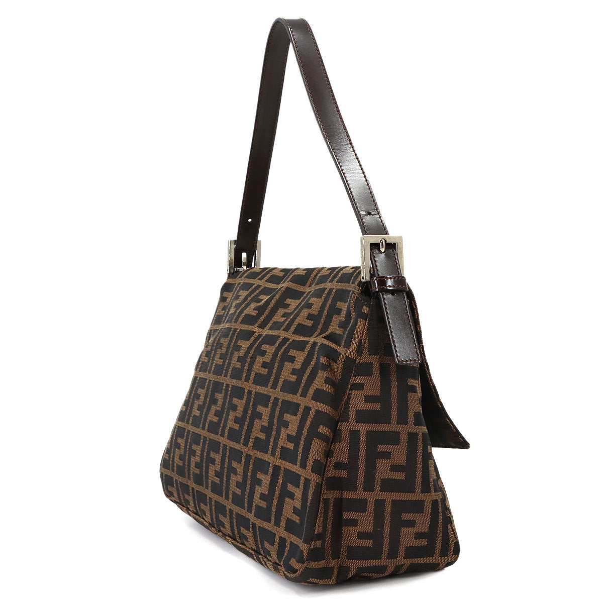 Zucca Mamma Baguette Shoulder Bag Canvas Leather Brown 26325