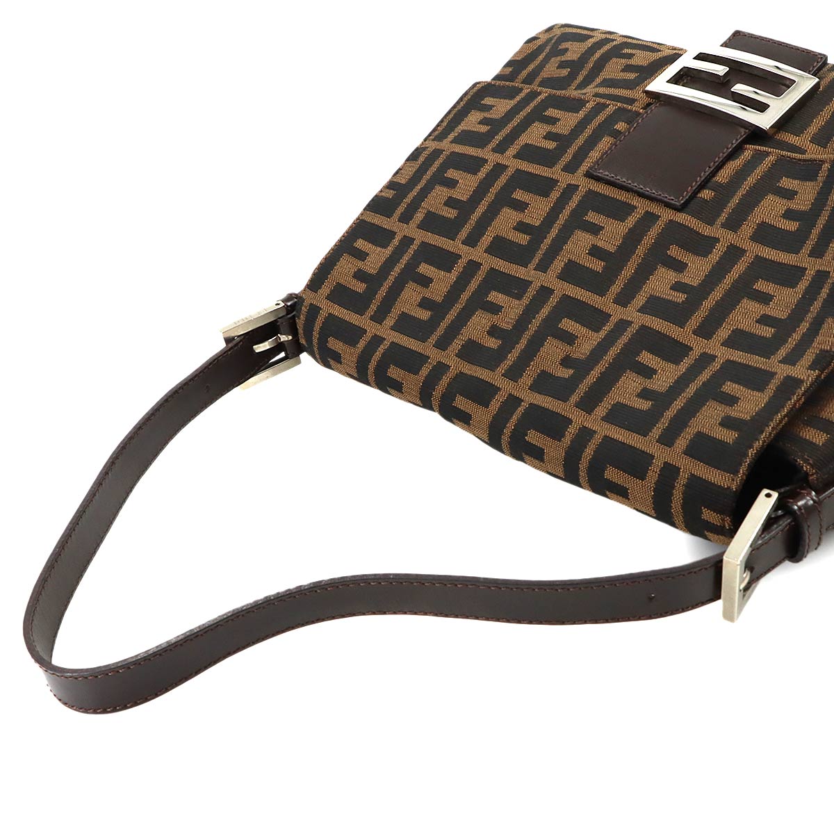 Zucca Mamma Baguette Shoulder Bag Canvas Leather Brown 26325