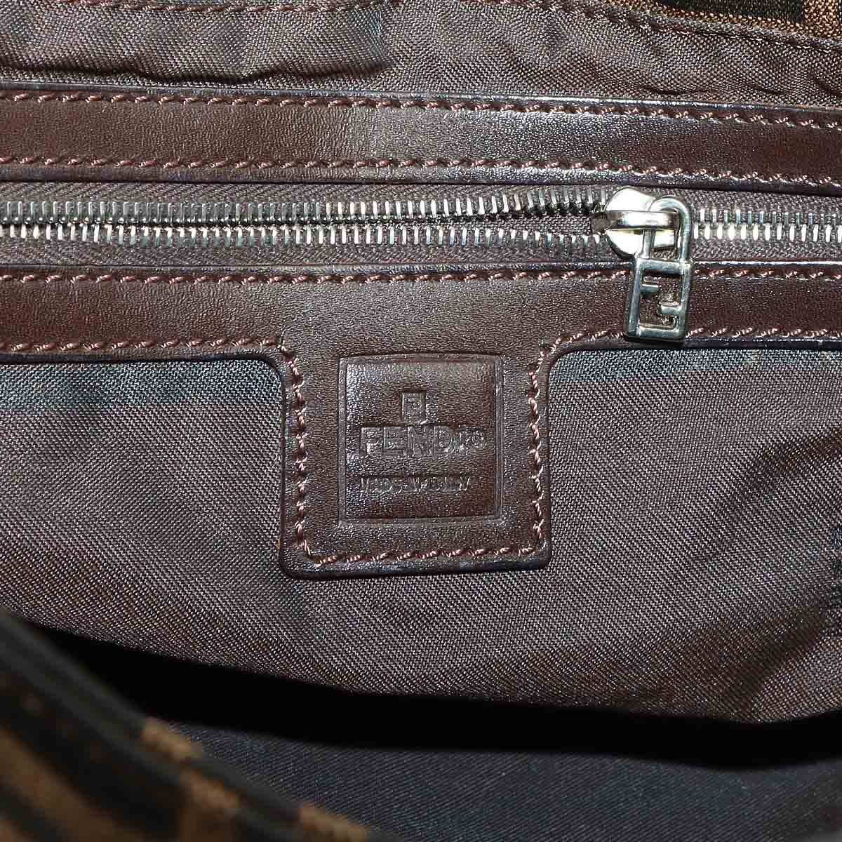 Zucca Mamma Baguette Shoulder Bag Canvas Leather Brown 26325