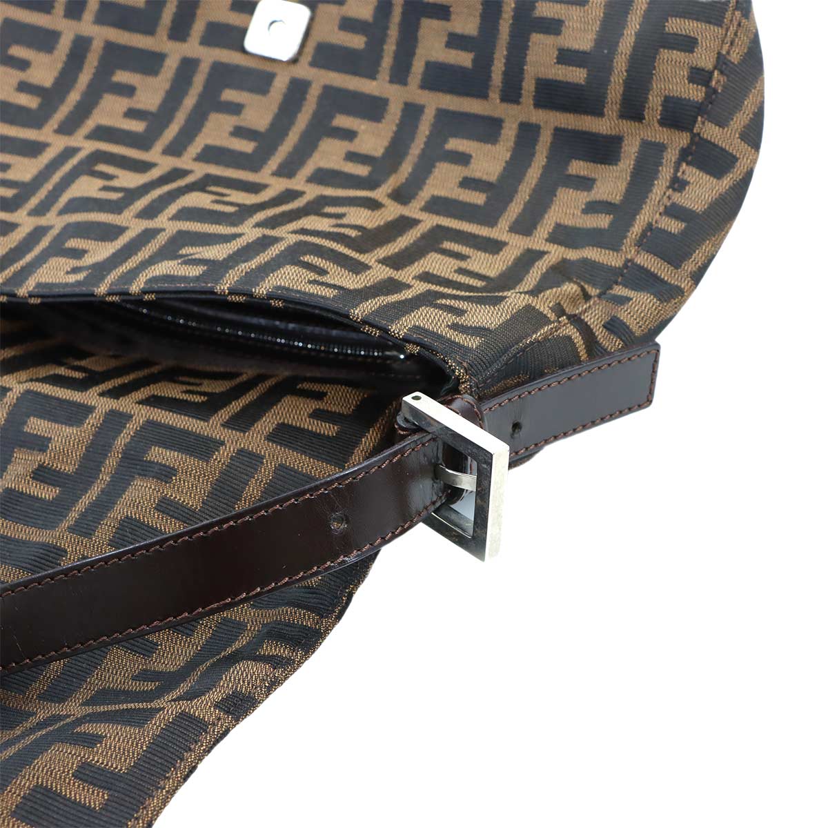 Zucca Mamma Baguette Shoulder Bag Canvas Leather Brown 26325