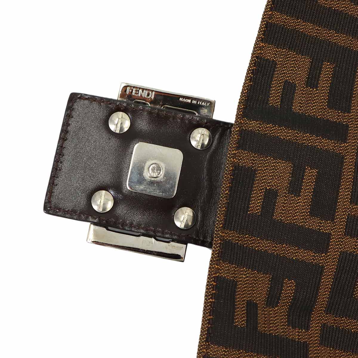 Zucca Mamma Baguette Shoulder Bag Canvas Leather Brown 26325
