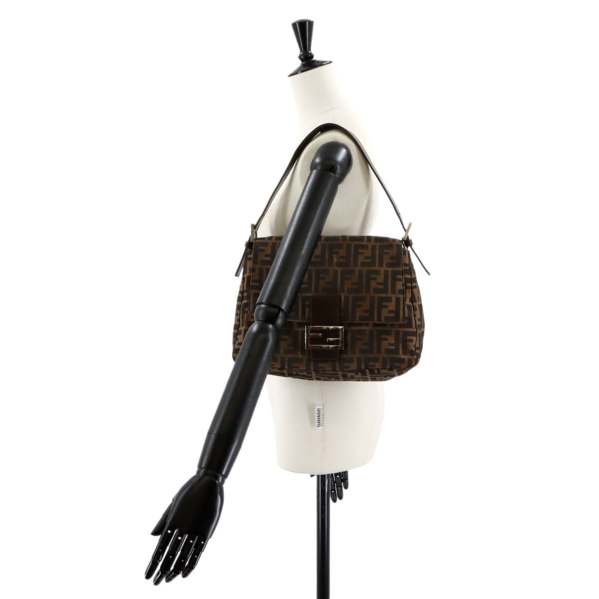 Zucca Mamma Baguette Shoulder Bag Canvas Leather Brown 26325
