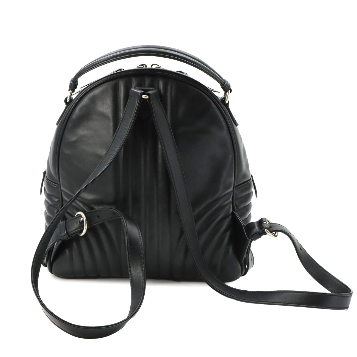 Diagram Backpack Leather Black Logos 1BZ030 Purse