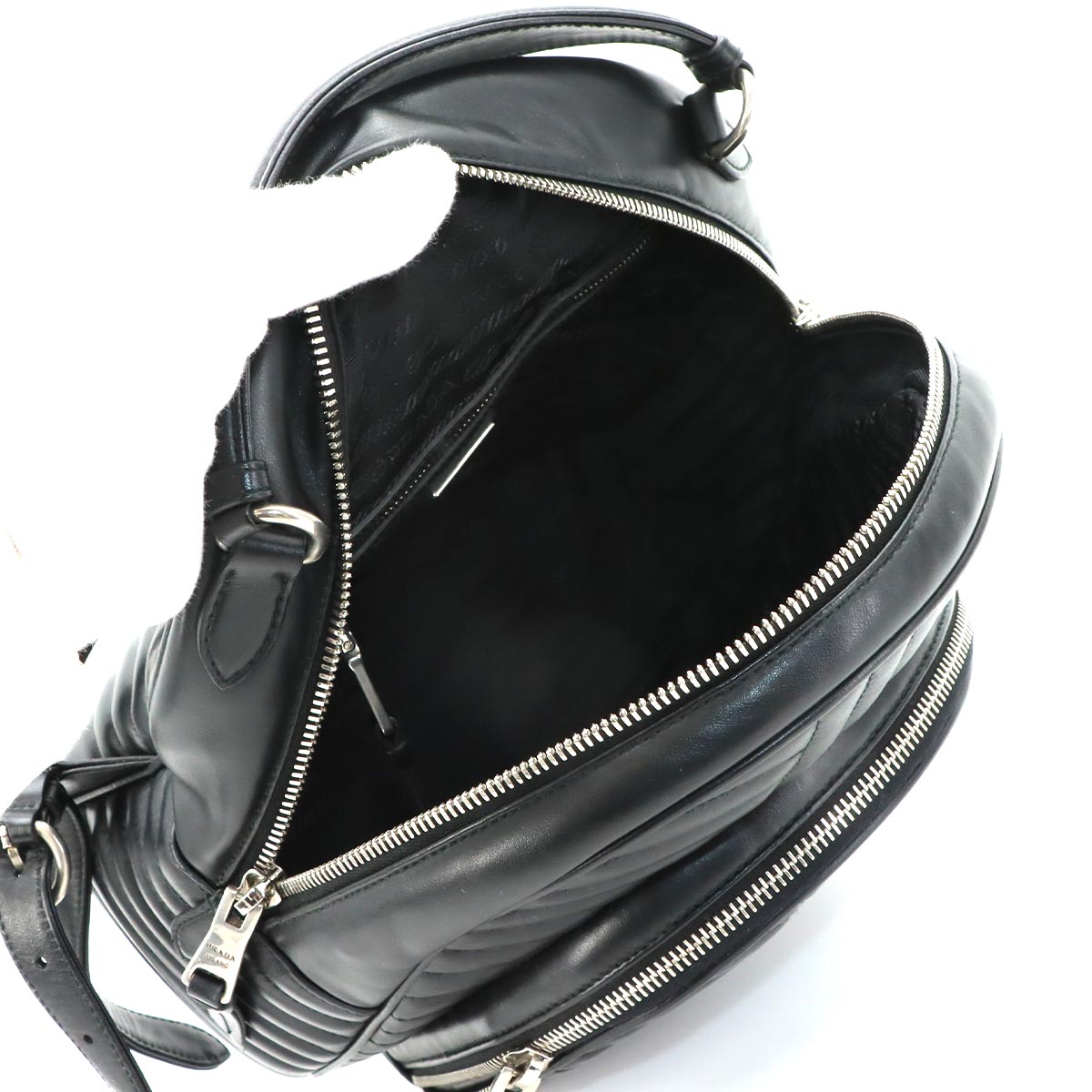 Diagram Backpack Leather Black Logos 1BZ030 Purse