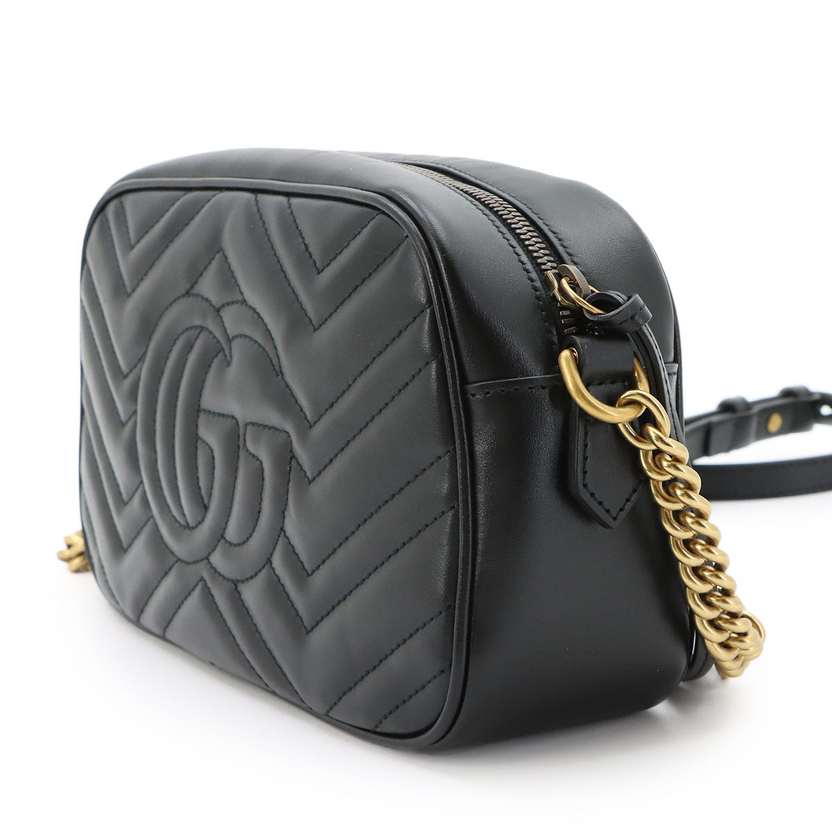 GG Marmont Chain Shoulder Bag Leather Black 447632 Purse