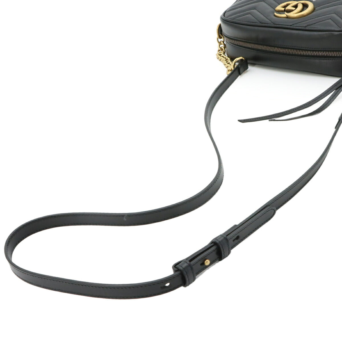 GG Marmont Chain Shoulder Bag Leather Black 447632 Purse