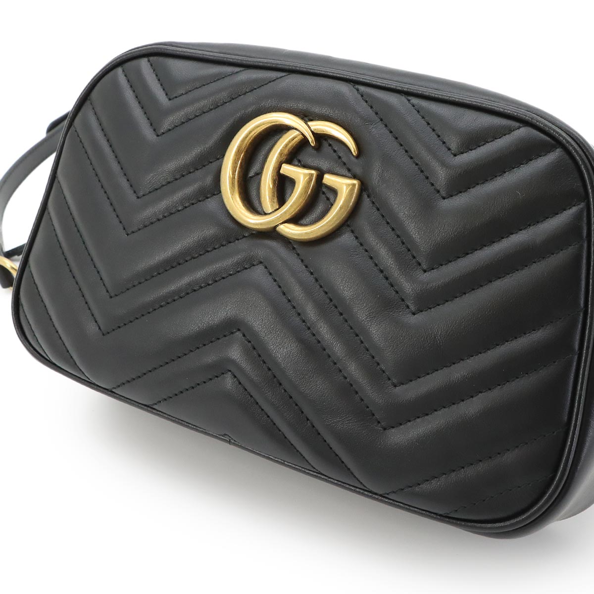 GG Marmont Chain Shoulder Bag Leather Black 447632 Purse