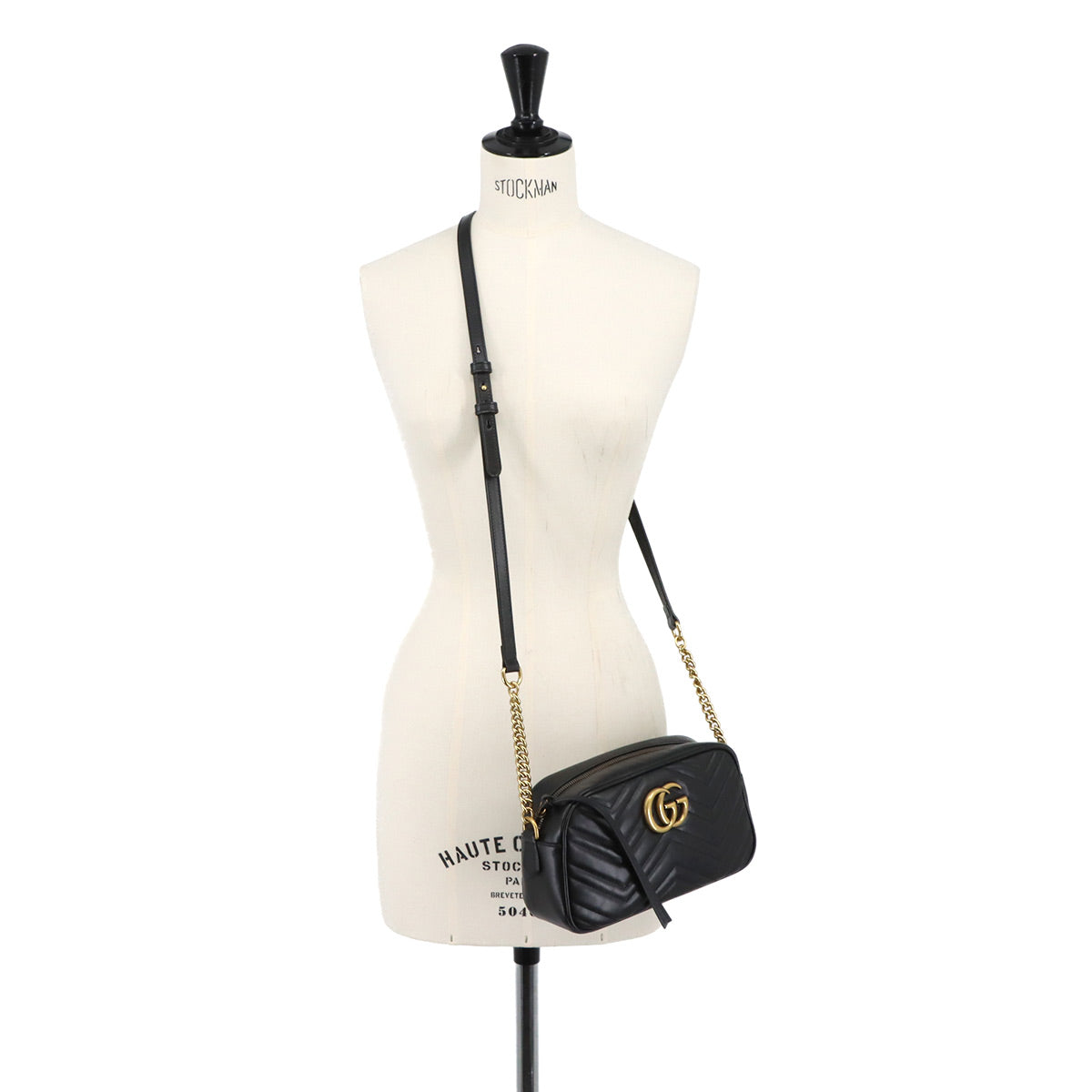 GG Marmont Chain Shoulder Bag Leather Black 447632 Purse