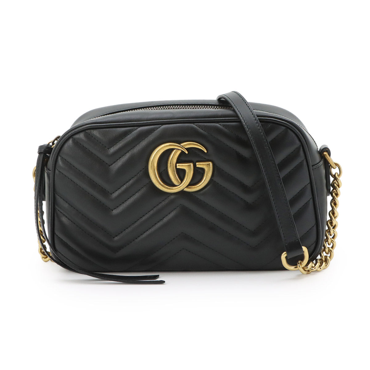 GG Marmont Chain Shoulder Bag Leather Black 447632 Purse