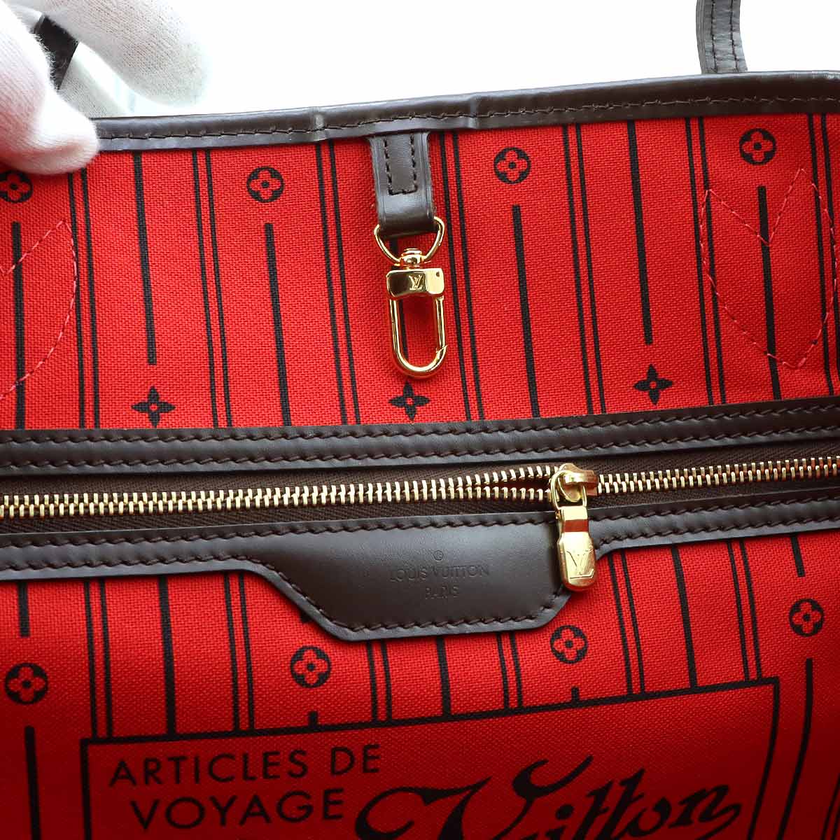 Damier Neverfull GM Tote Bag Ebene Cerise N51106 Purse