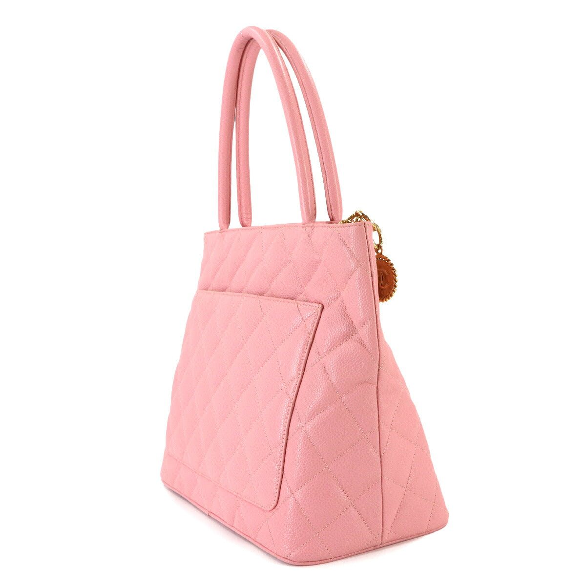 Medallion Tote Bag Leather Pink A01804 Coco Logos