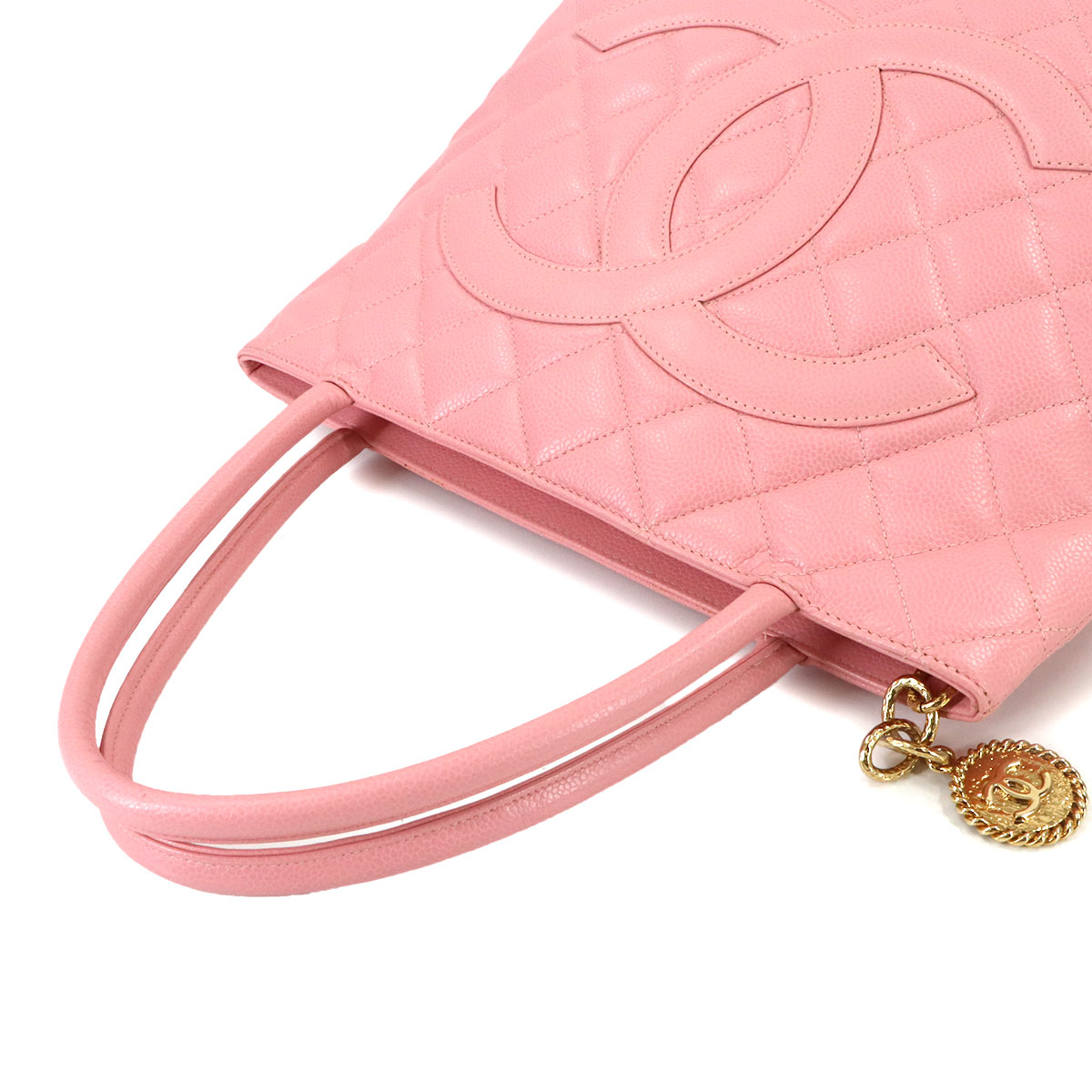 Medallion Tote Bag Leather Pink A01804 Coco Logos