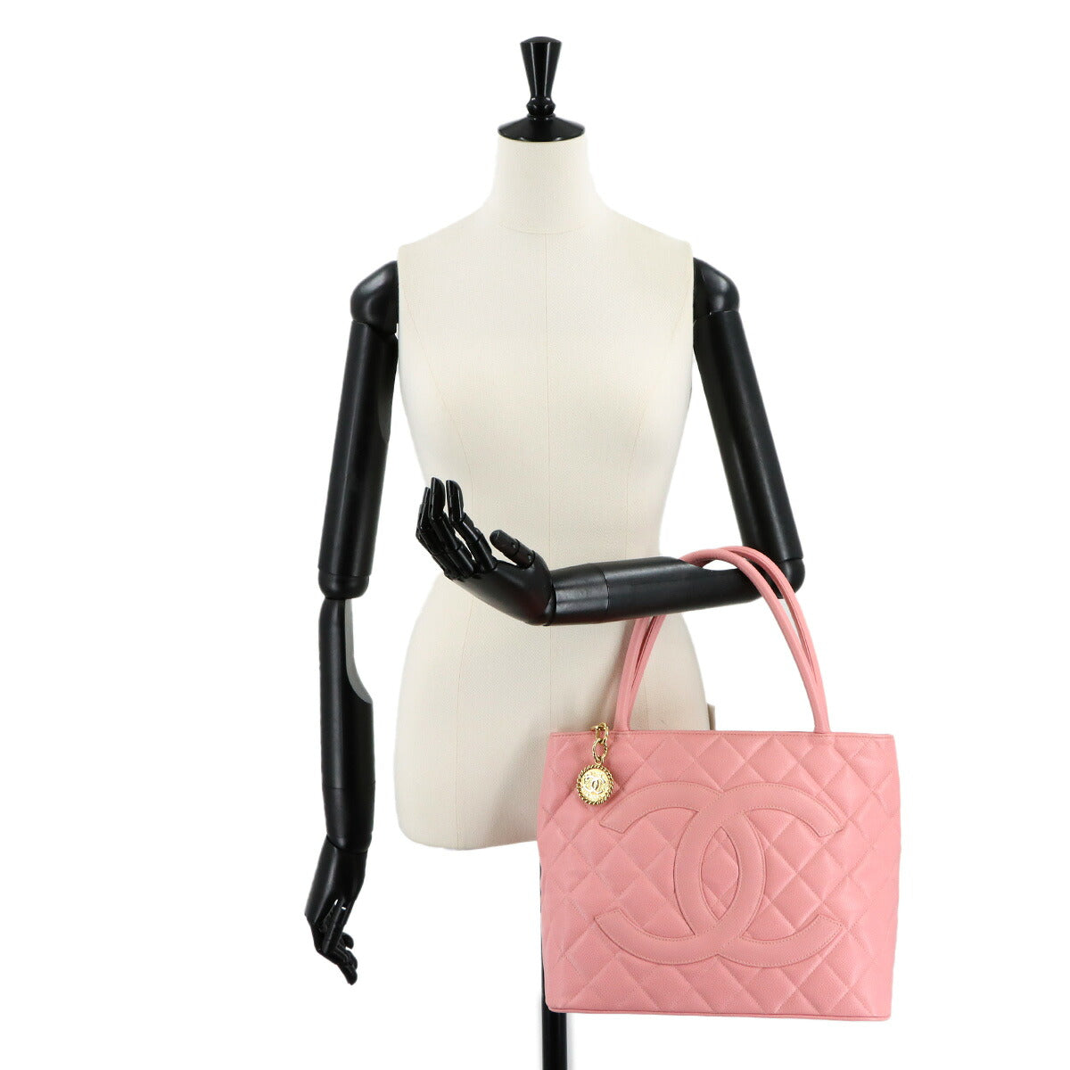 Medallion Tote Bag Leather Pink A01804 Coco Logos