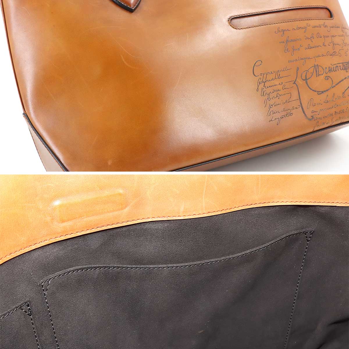 Calligraphy Toujours Tote Bag Venezia Leather Brown Purse
