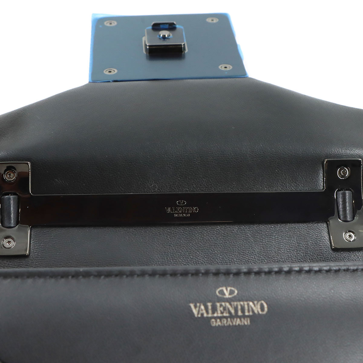One Stud Hand Shoulder Bag Leather Black