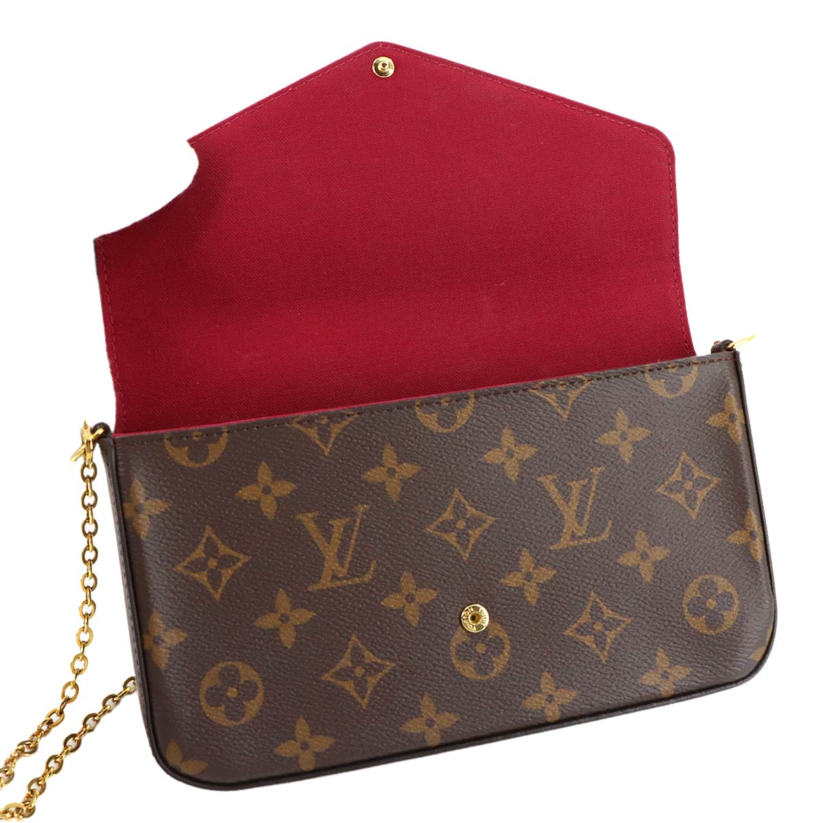 Monogram Felicie Pochette Chain Long Wallet Brown M61276