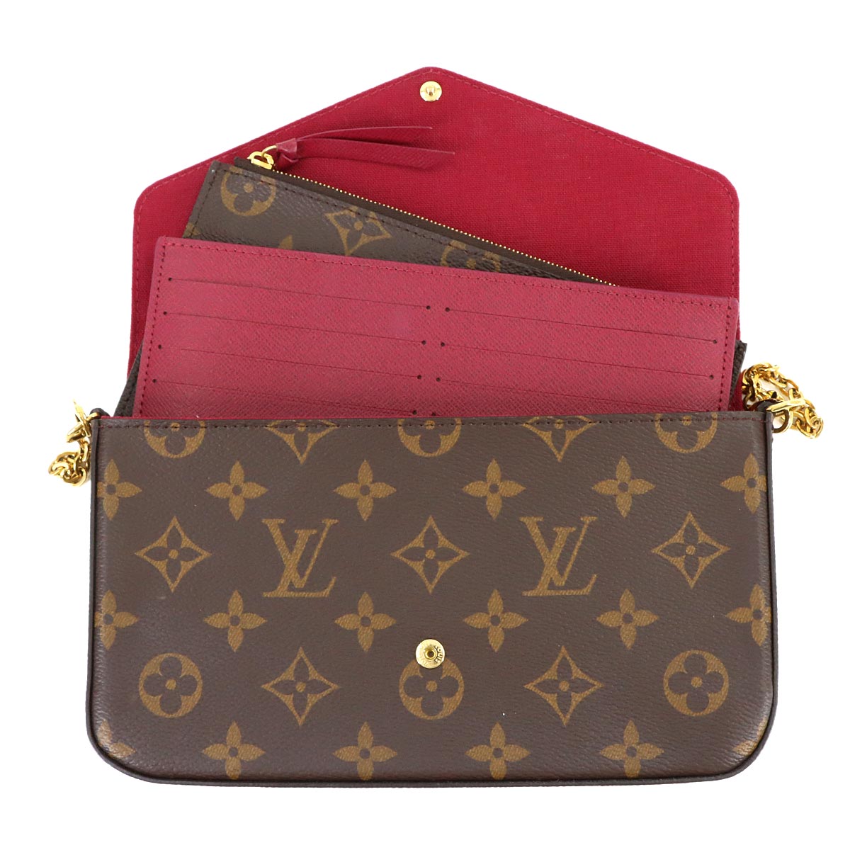 Monogram Felicie Pochette Chain Long Wallet Brown M61276