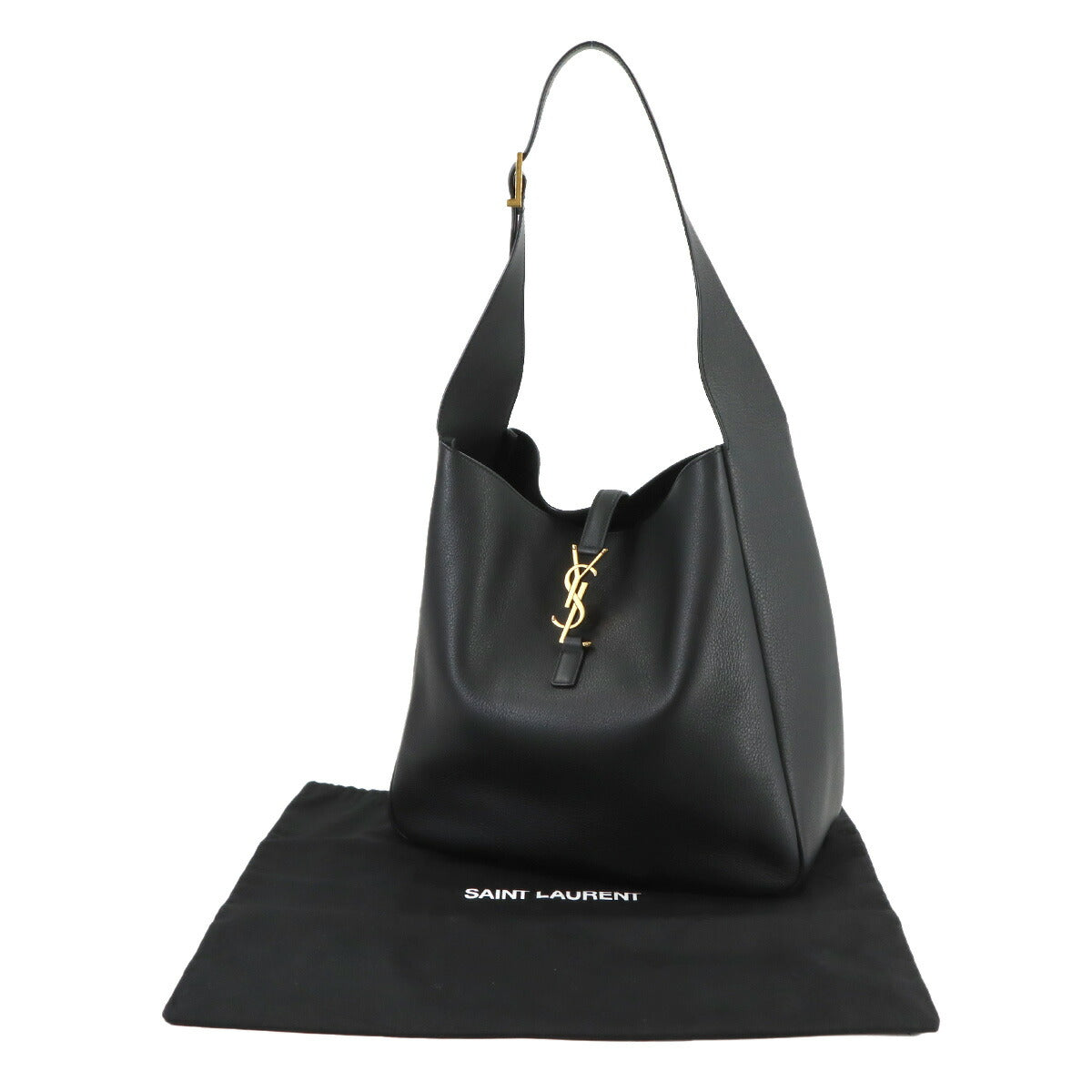 LE5A7 Large Shoulder Bag Leather Black 753837 Purse