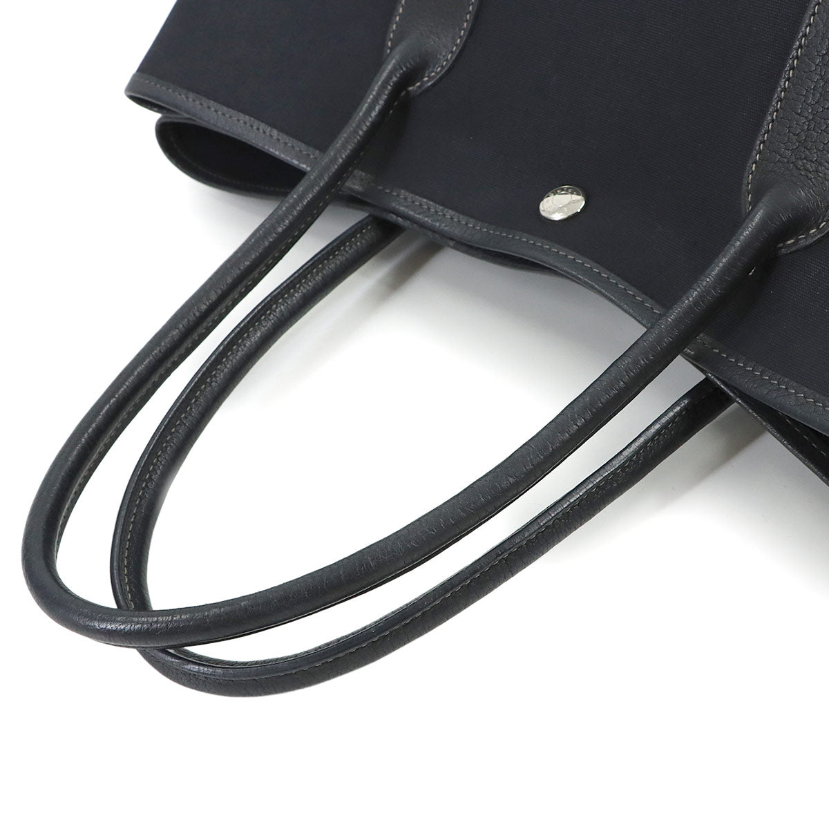 Garden Party PM Tote Bag Toile Officier Leather Black