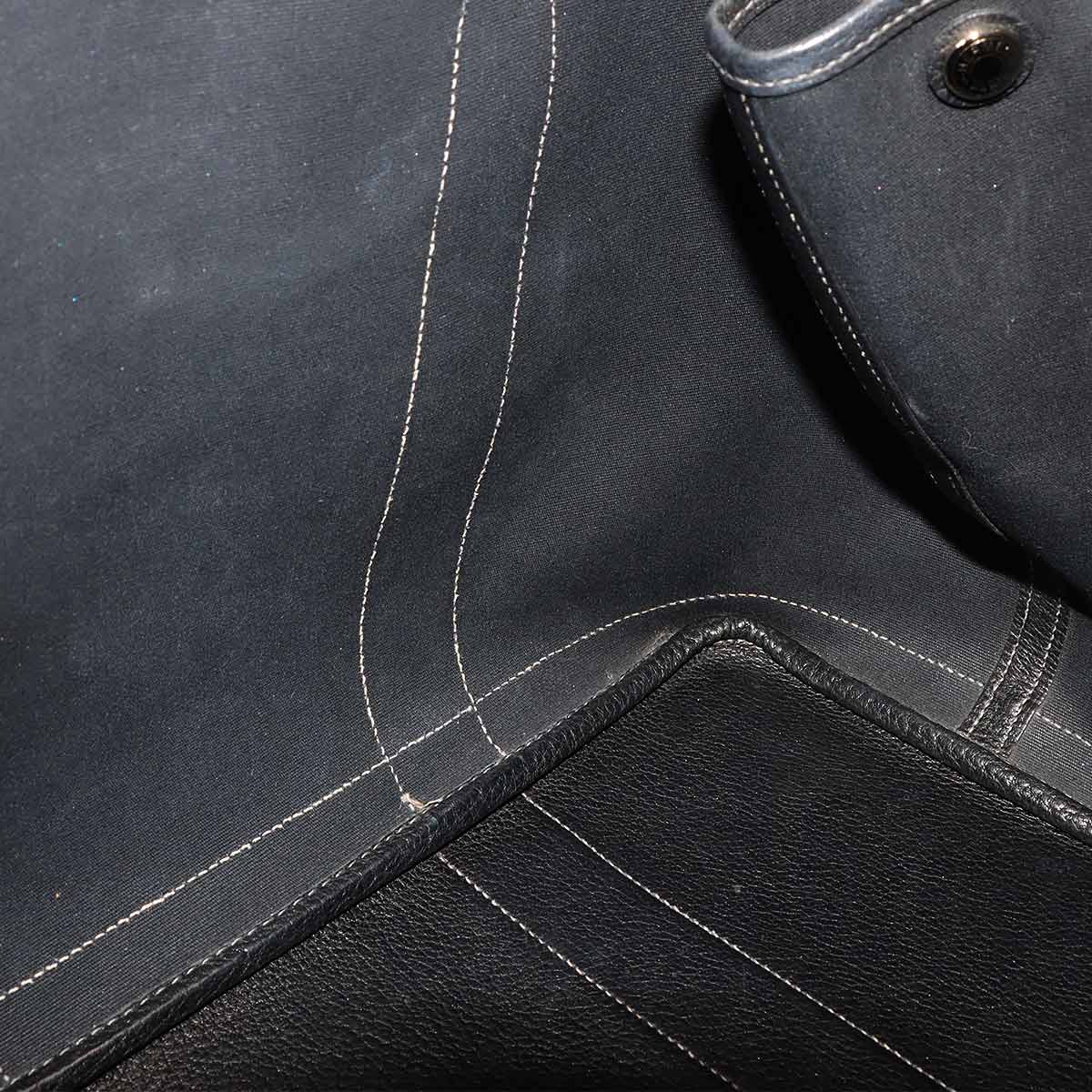 Garden Party PM Tote Bag Toile Officier Leather Black