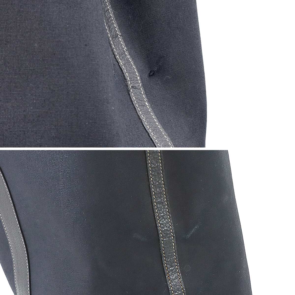 Garden Party PM Tote Bag Toile Officier Leather Black
