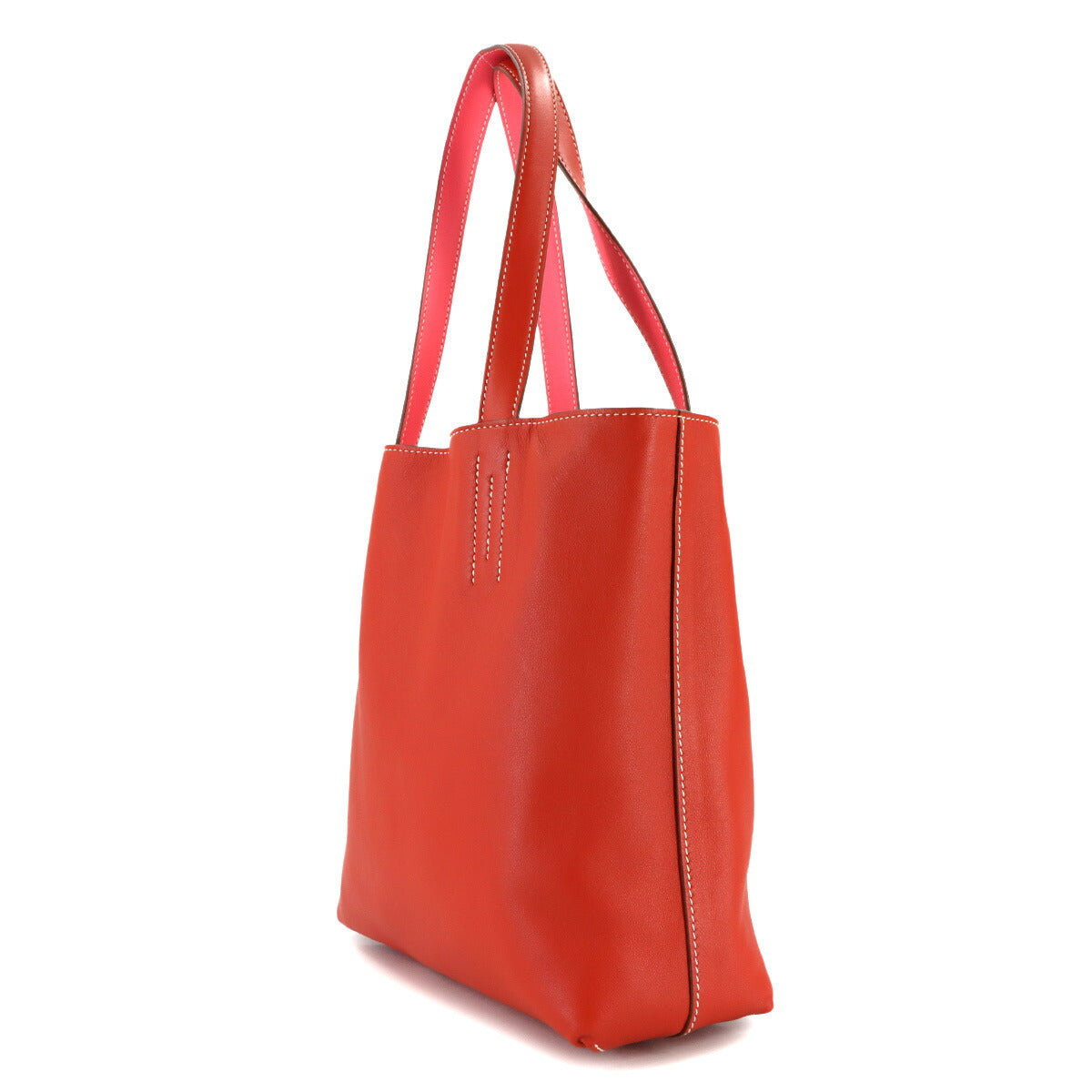 Double Sens 28 Tote Bag Veau Sikkim Rouge casaque Rose lipstick