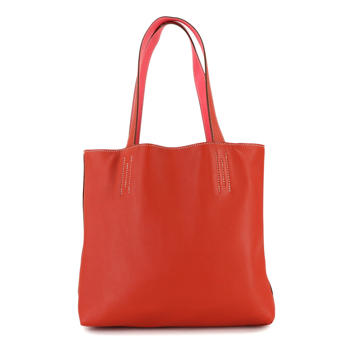 Double Sens 28 Tote Bag Veau Sikkim Rouge casaque Rose lipstick