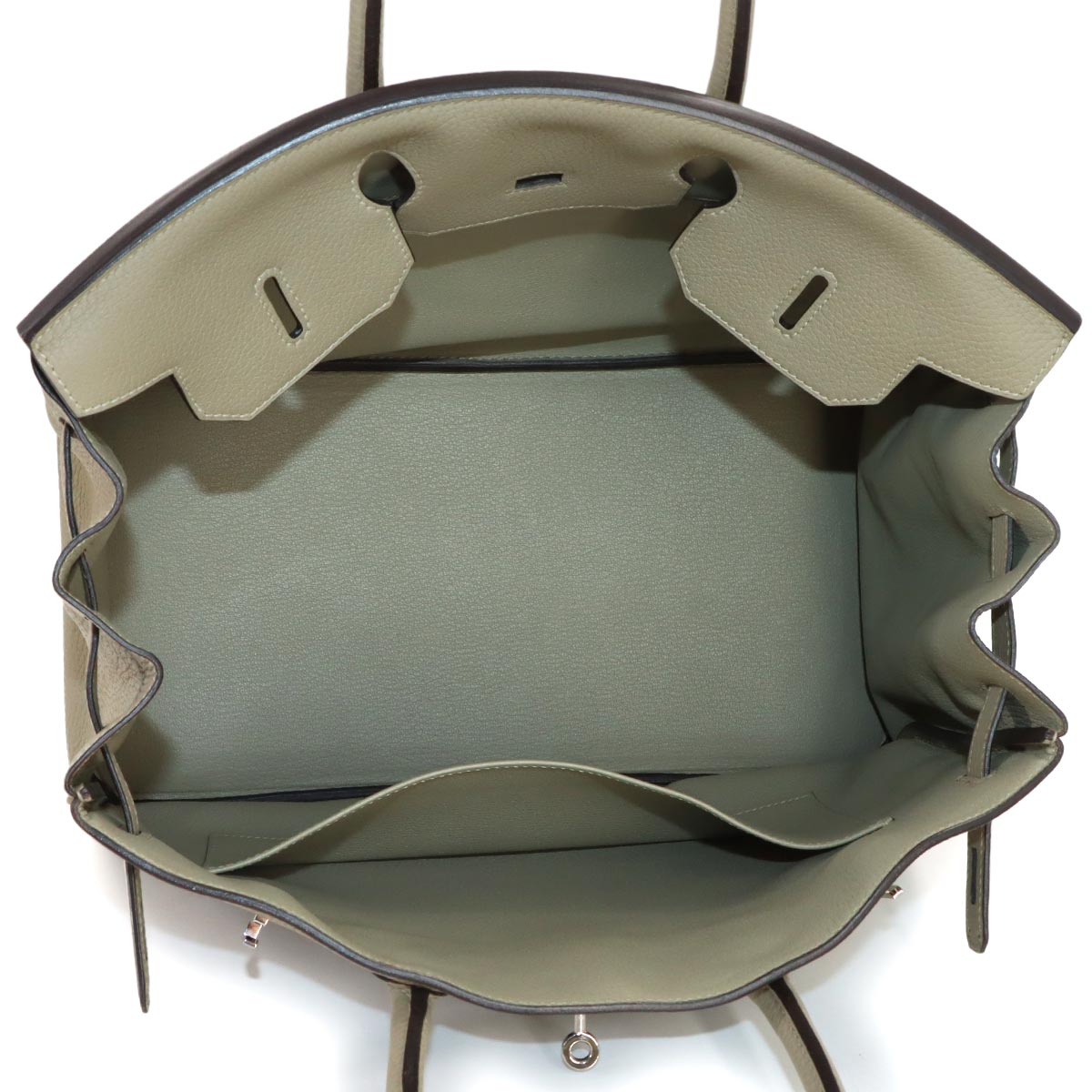 Birkin 35 Taurillon Clemence Sauge Hand Bag Purse Green