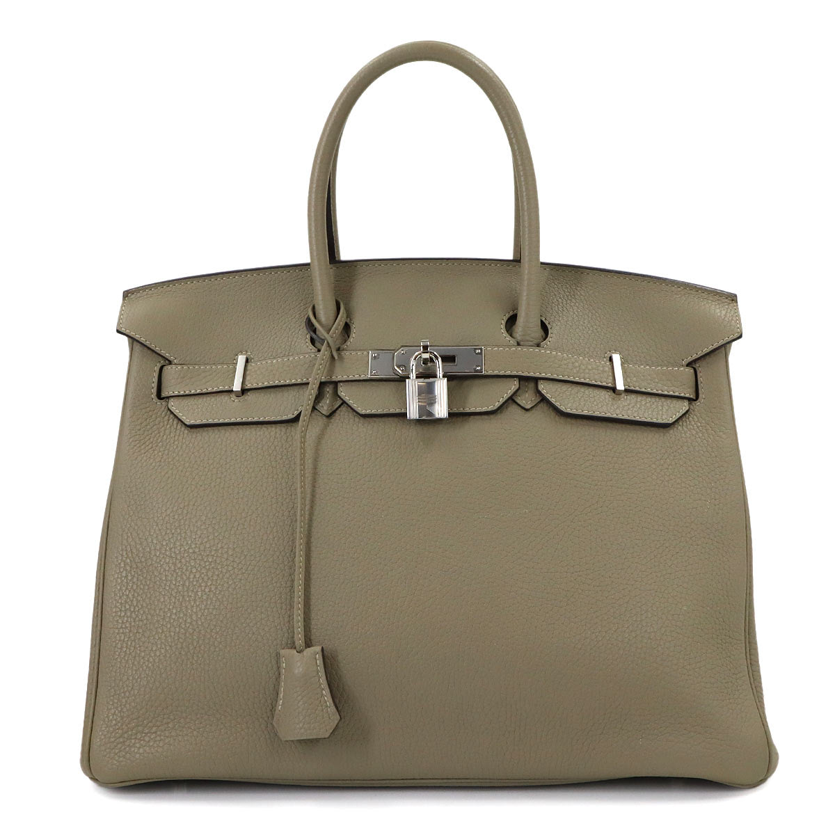 Birkin 35 Taurillon Clemence Sauge Hand Bag Purse Green
