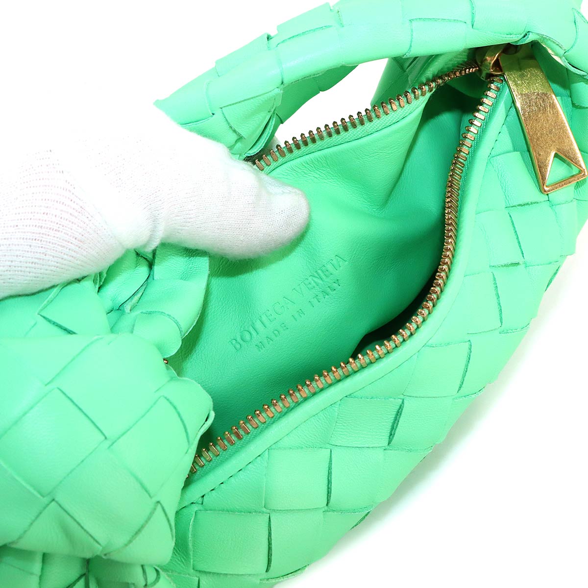 Mini Jodie Hand Bag Leather Green 651876 Purse