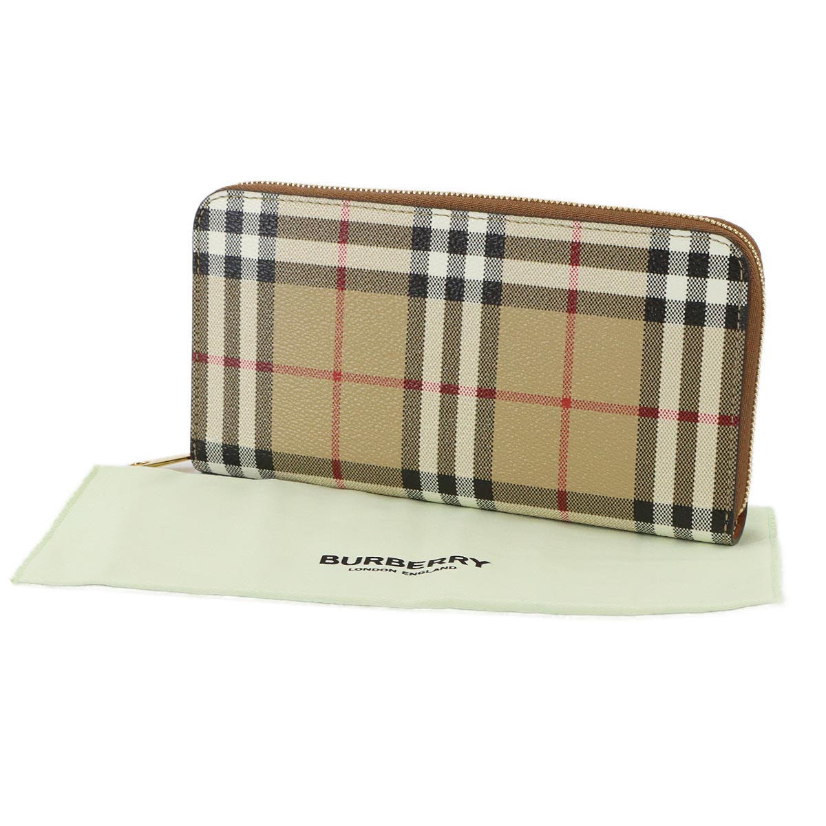 Plaid Long Wallet PVC Leather Beige Black 8070598 Nova Check