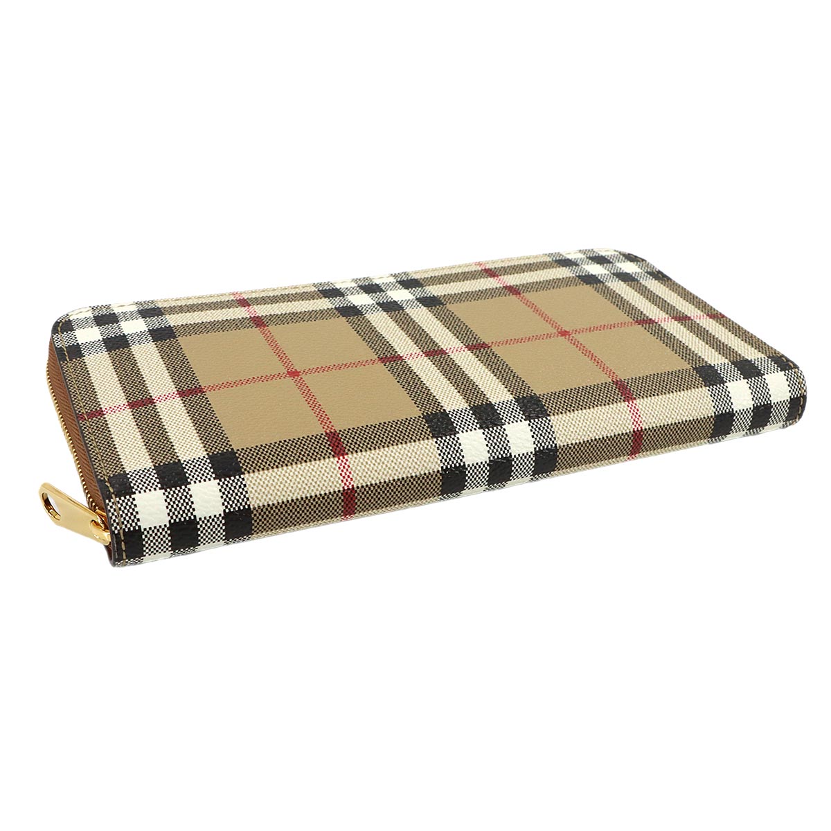 Plaid Long Wallet PVC Leather Beige Black 8070598 Nova Check