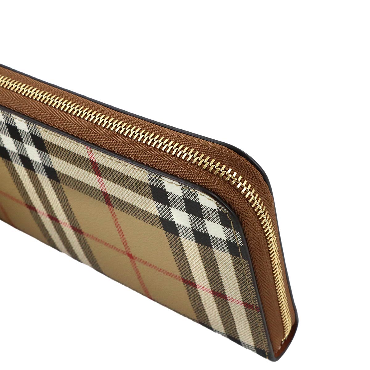 Plaid Long Wallet PVC Leather Beige Black 8070598 Nova Check