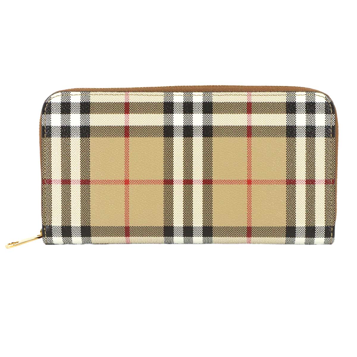 Plaid Long Wallet PVC Leather Beige Black 8070598 Nova Check